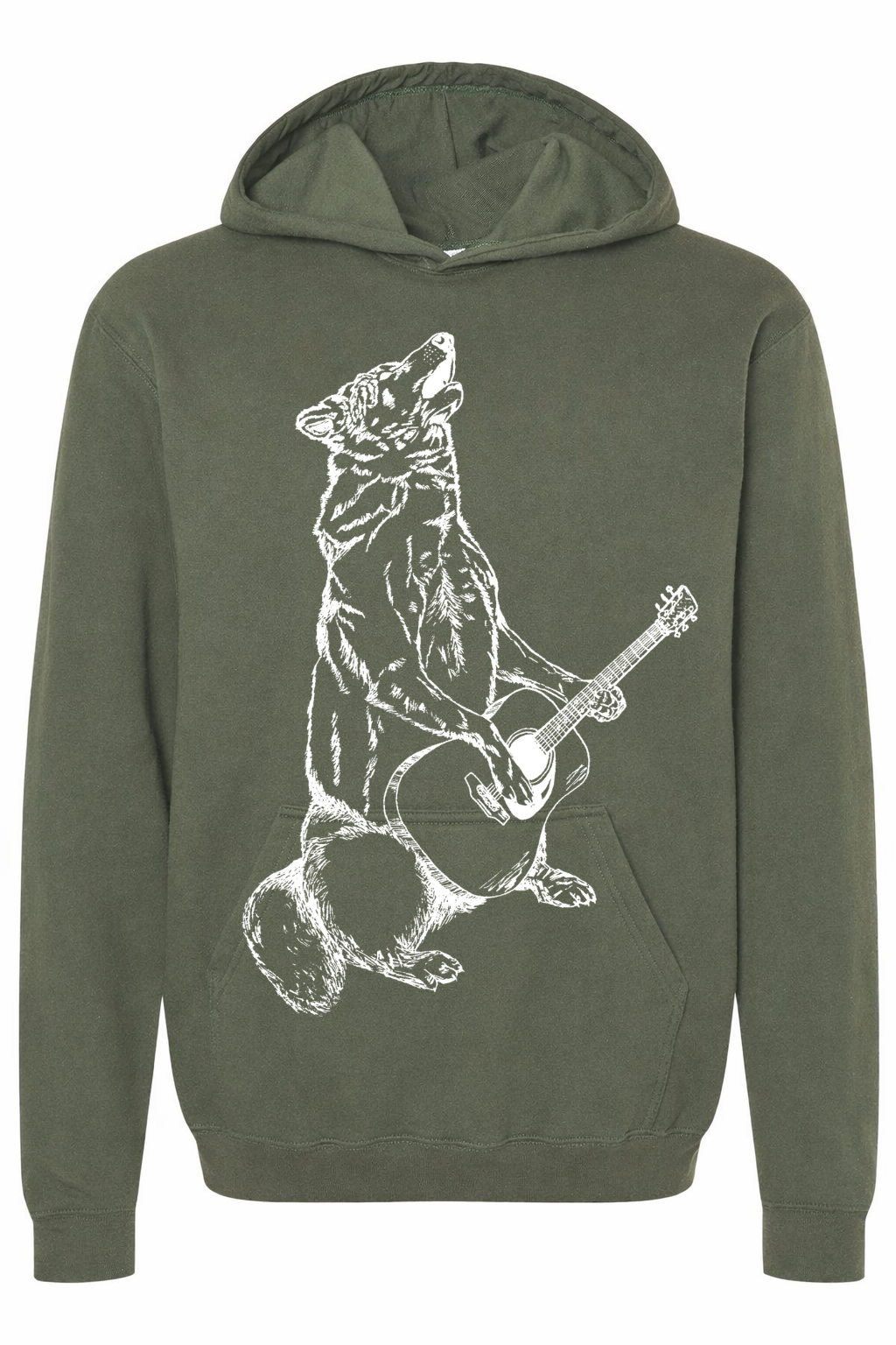 Howling Wolf with Guitar Unisex Fleece Hoodie