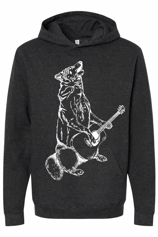 Howling Wolf with Guitar Unisex Fleece Hoodie