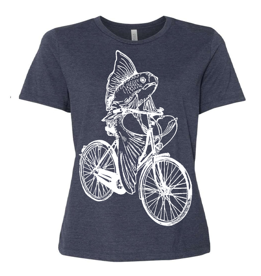 Fish on a Bicycle Ladies Loose Fit T Shirt