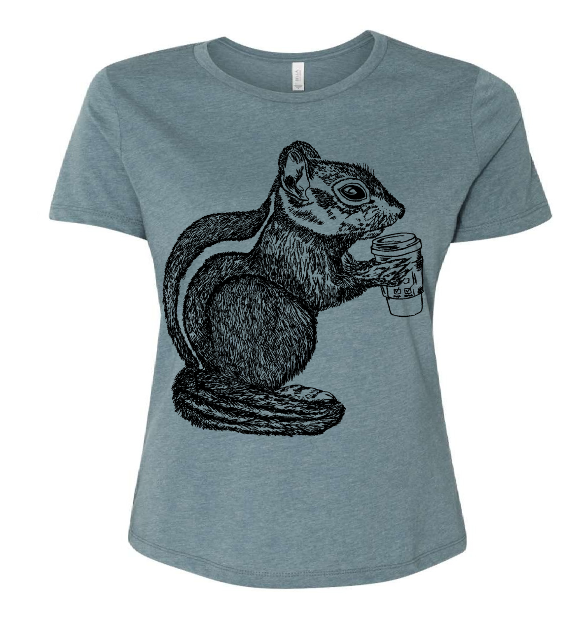 Chipmunk Drinking Coffee Ladies Loose Fit T Shirt