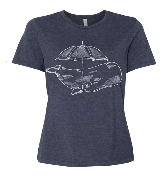 Whale with an Umbrella Ladies Loose Fit T Shirt