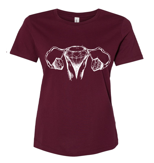Diamond Uterus and Ovaries Ladies Loose Fit T Shirt