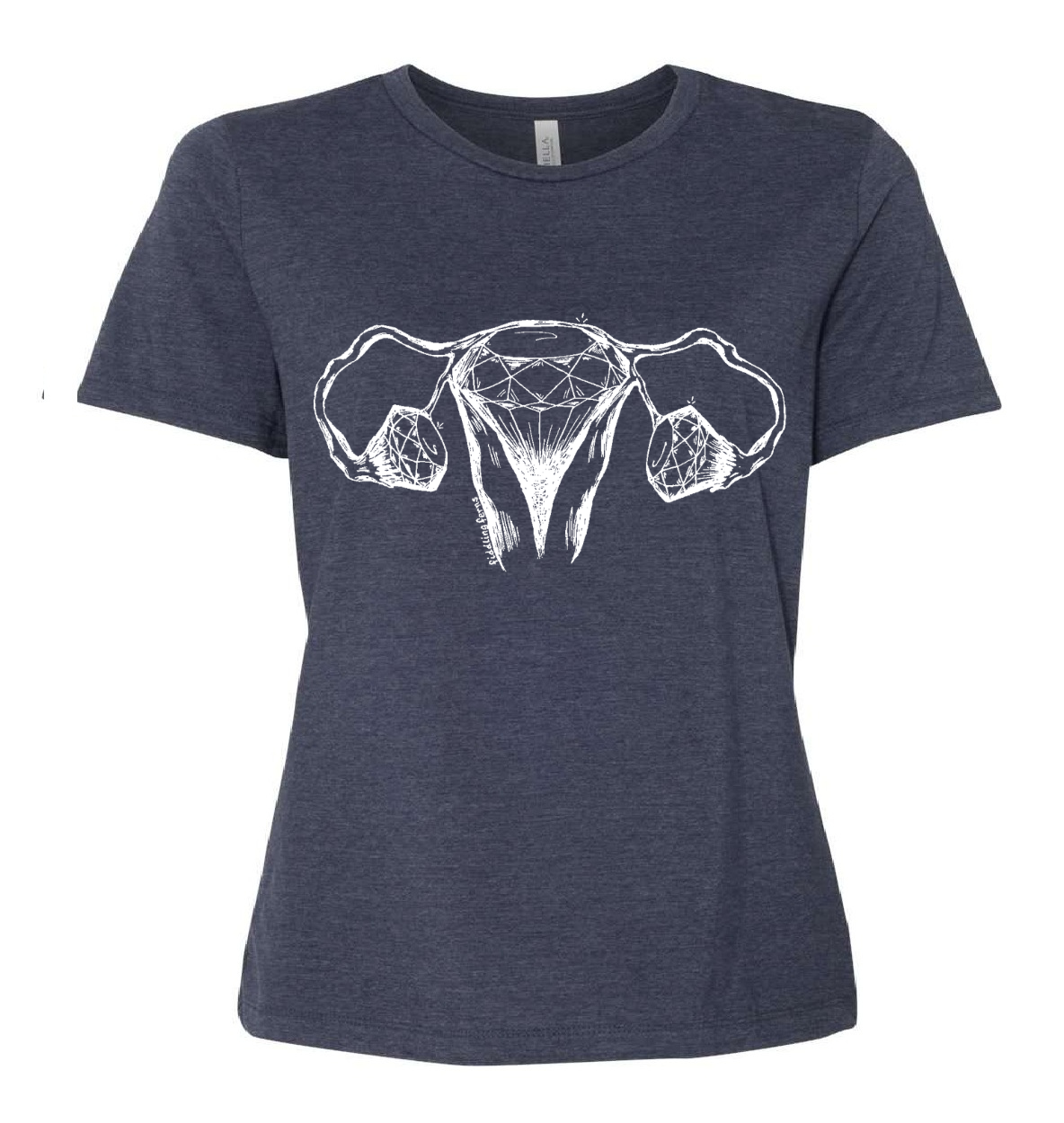 Diamond Uterus and Ovaries Ladies Loose Fit T Shirt