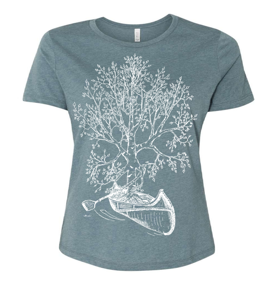 Birch Tree in a Canoe Ladies Loose Fit T Shirt