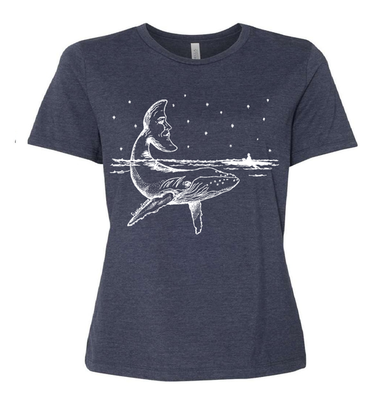 Whale with a Moon Tail Ladies Loose Fit T Shirt