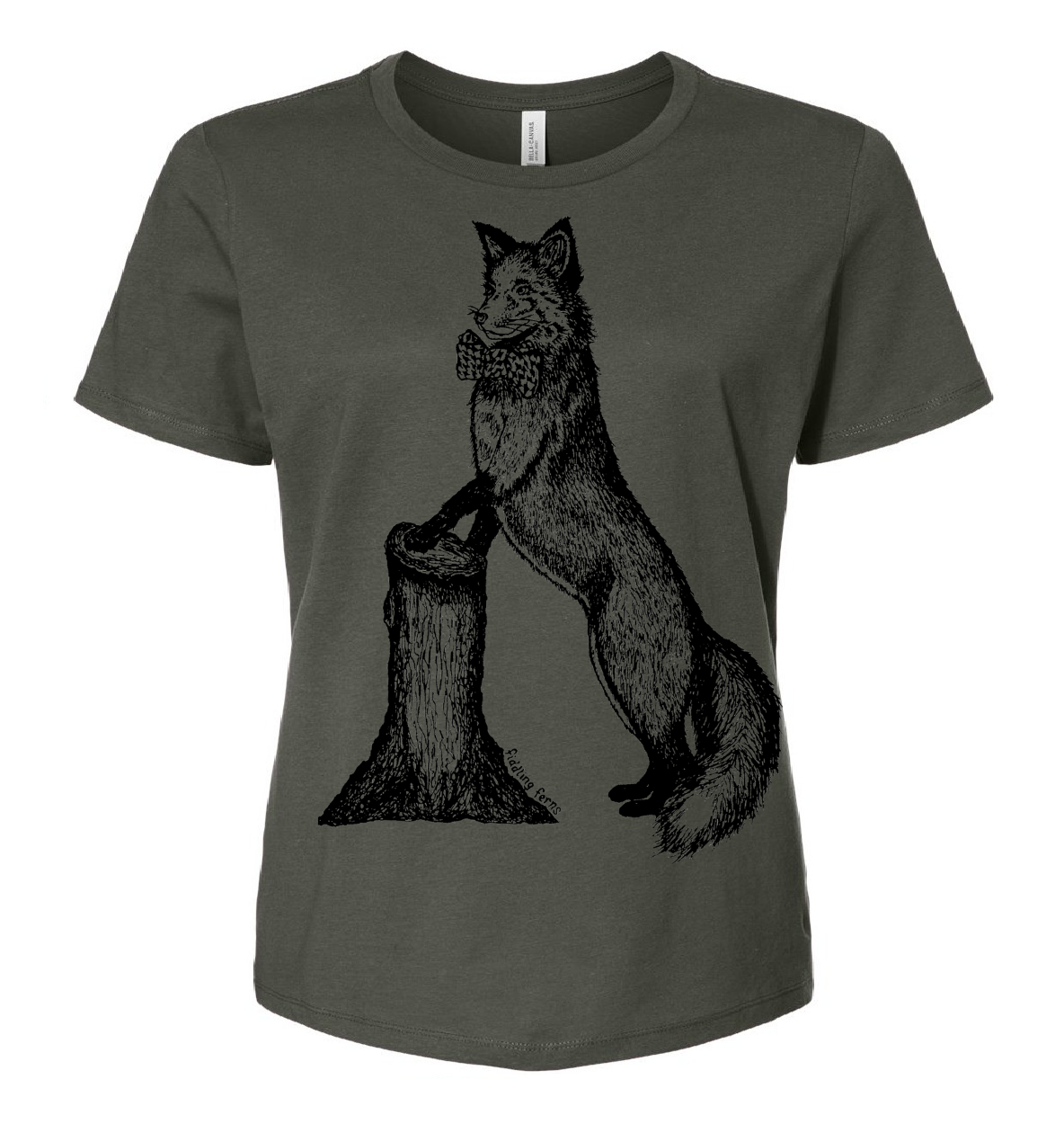 Fox in a Houndstooth Bowtie Ladies Loose Fit T Shirt