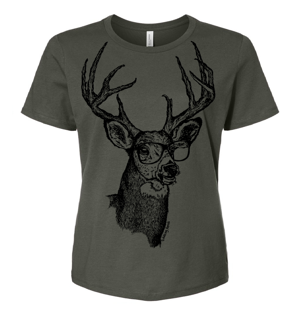 Buck Wearing Glasses Ladies Loose Fit T Shirt