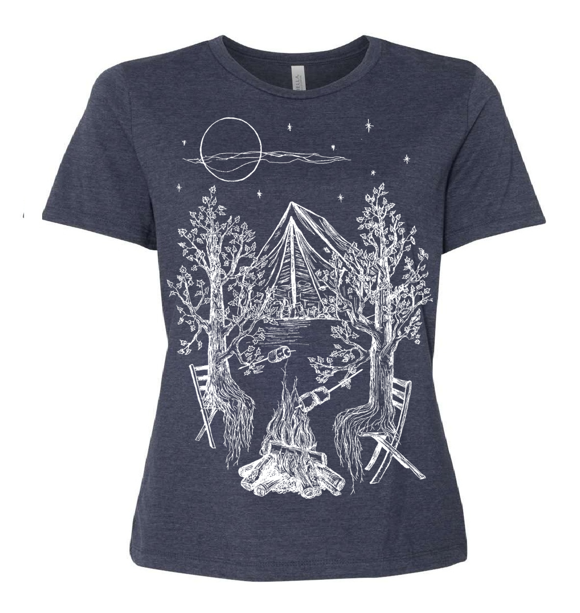Camping Trees Ladies Loose Fit T Shirt
