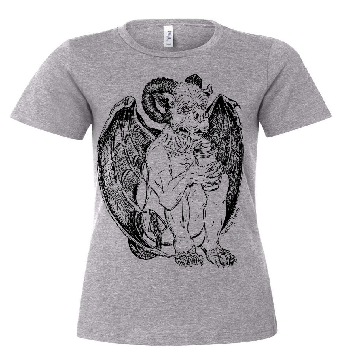 Gargoyle Drinking Coffee Ladies Loose Fit T Shirt