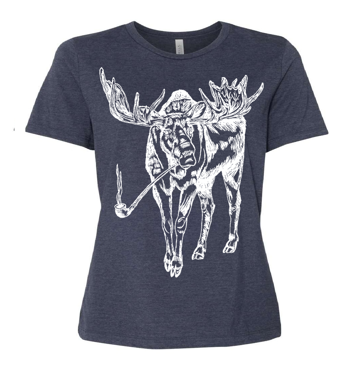 Moose Smoking a Pipe Ladies Loose Fit T Shirt