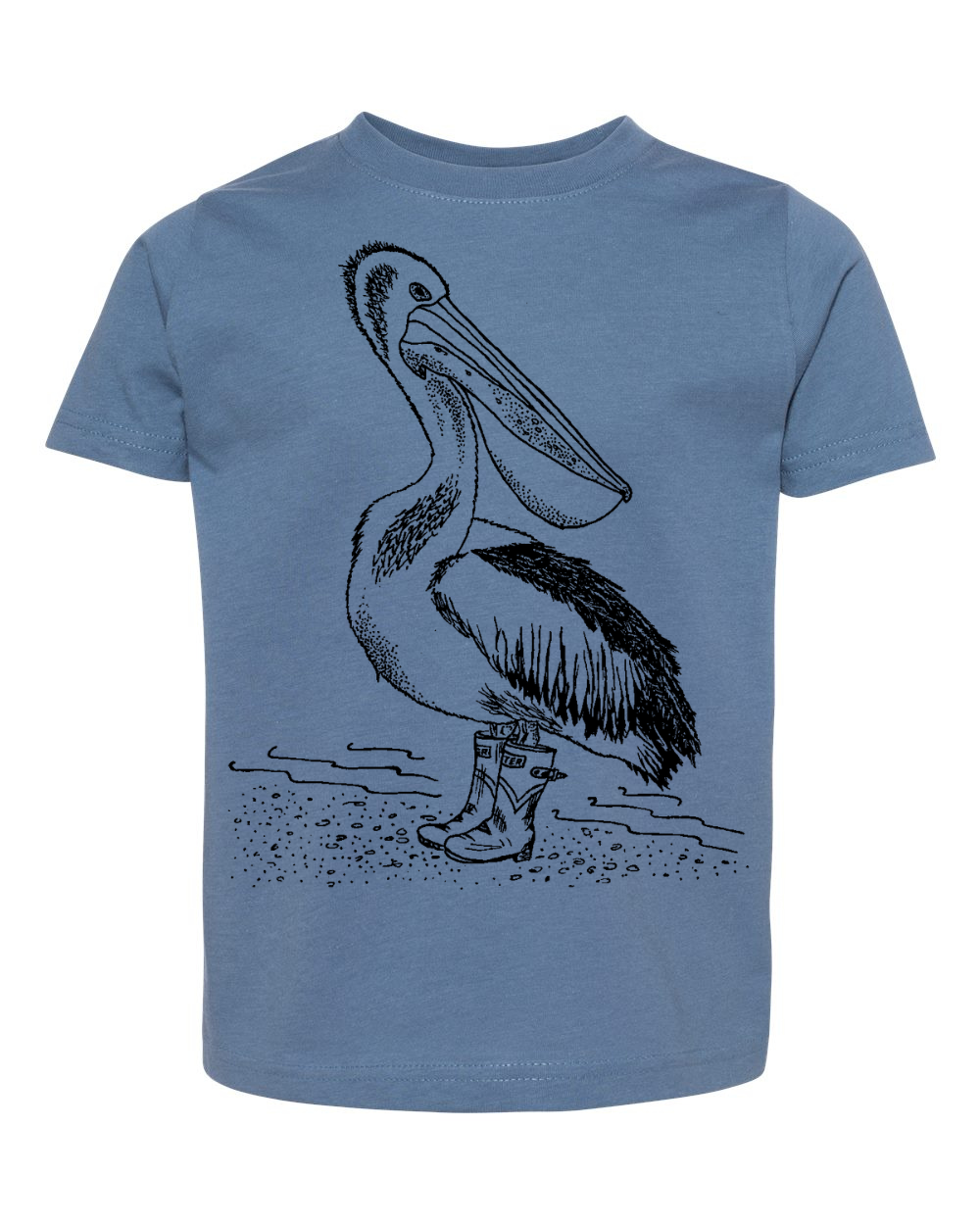 Pelican Wearing Rainboots Toddler Tee