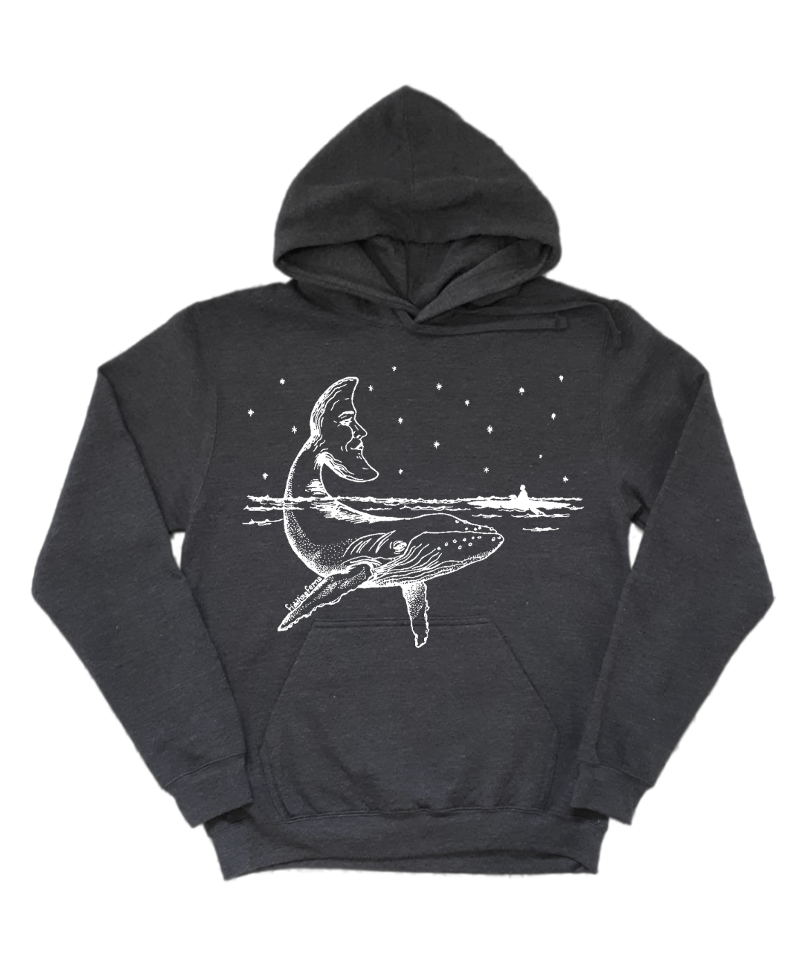 Whale with Moon Tail Unisex Fleece Hoodie