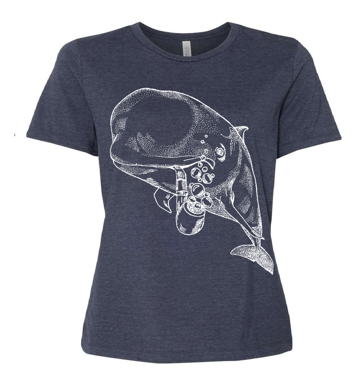 Pilot Whale with a Pipe Ladies Loose Fit T Shirt
