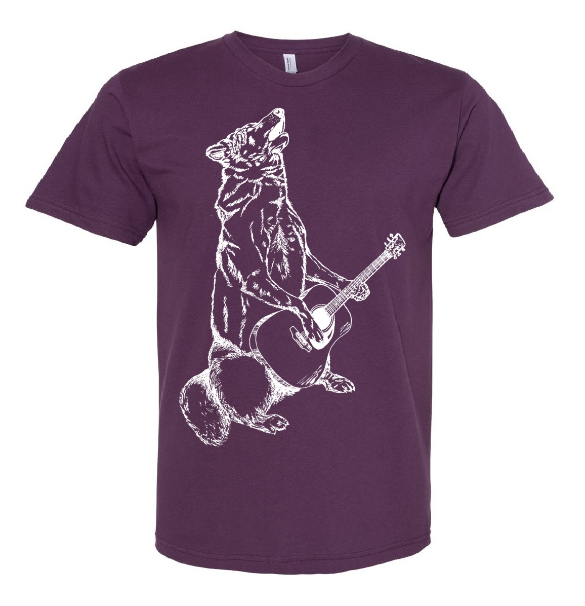 Howling Wolf Playing Guitar Unisex T Shirt