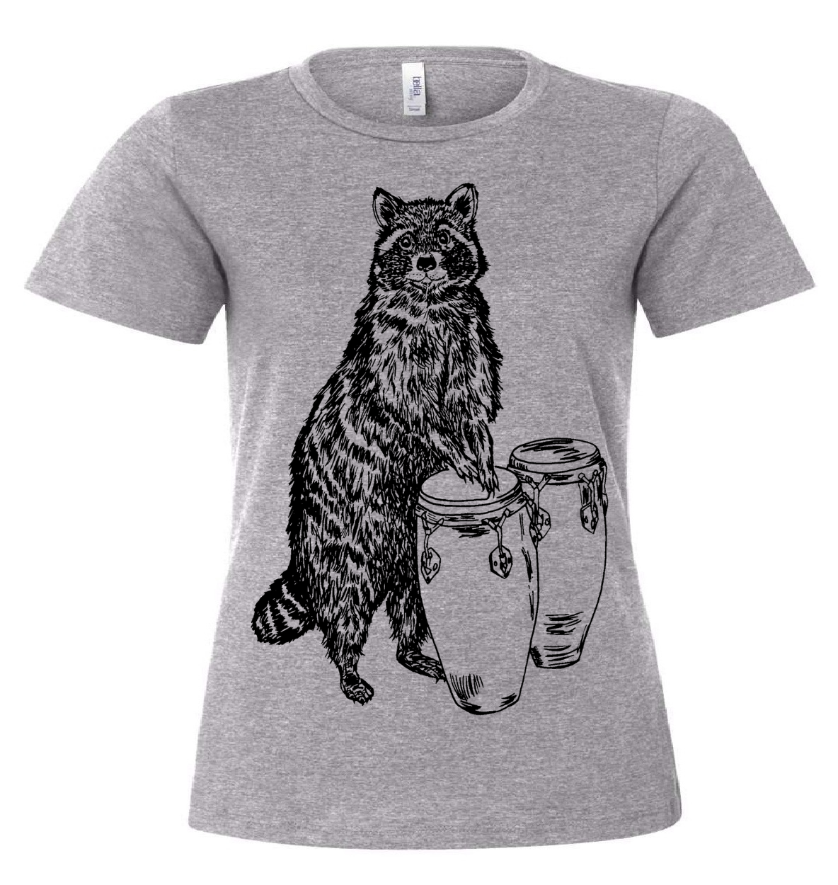 Raccoon Drummer Ladies Loose Fit T Shirt