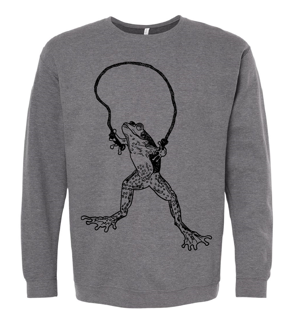 Frog with Jumping Rope Unisex Fleece Crewneck