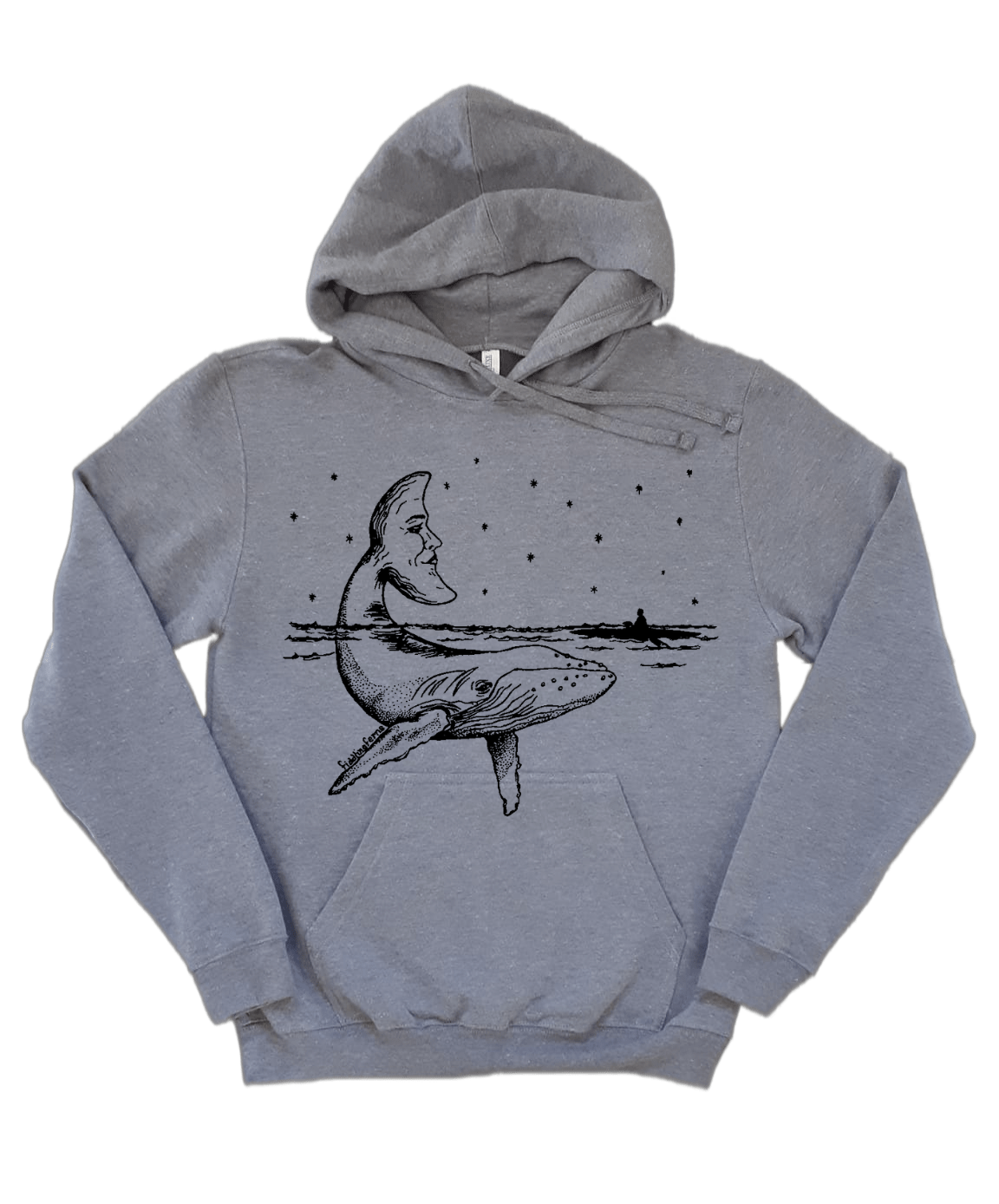 Whale with Moon Tail Unisex Fleece Hoodie