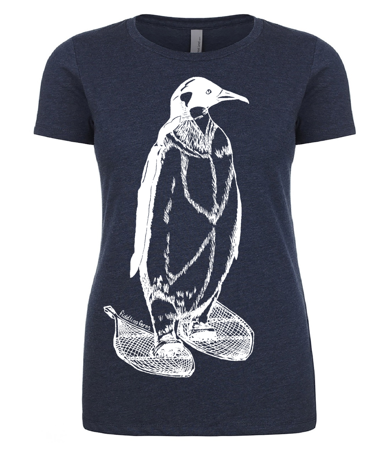 Penguin Wearing Snowshoes Ladies T Shirt