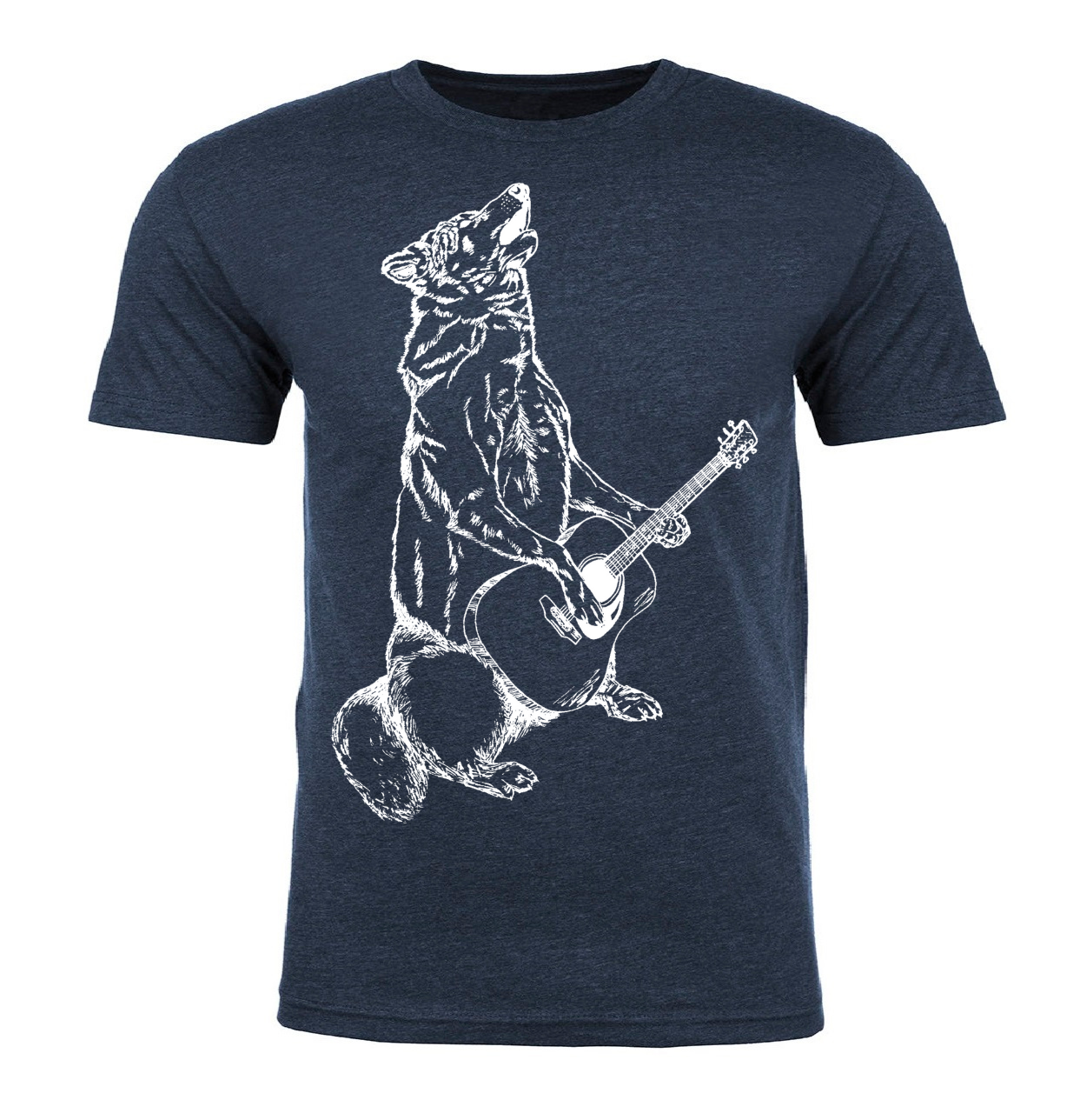 Howling Wolf Playing Guitar Unisex T Shirt