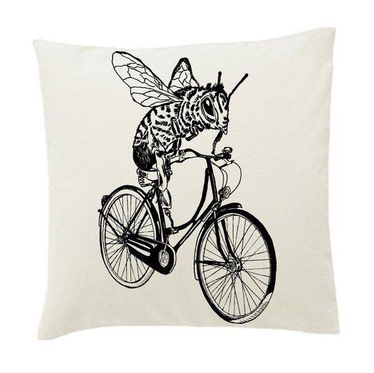 Bee-Cyclette 20 x 20 Cushion Cover