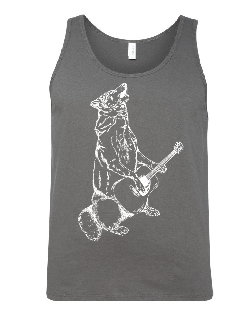 Howling Wolf Playing Guitar Unisex Tank Top