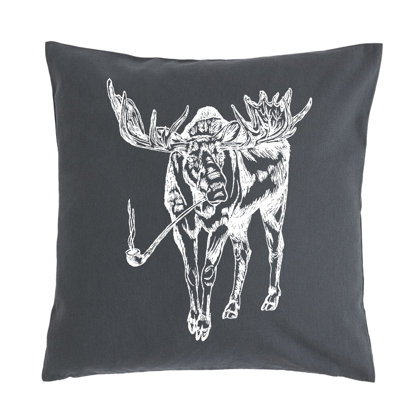 Moose with a Pipe 20 x 20 Cushion Cover