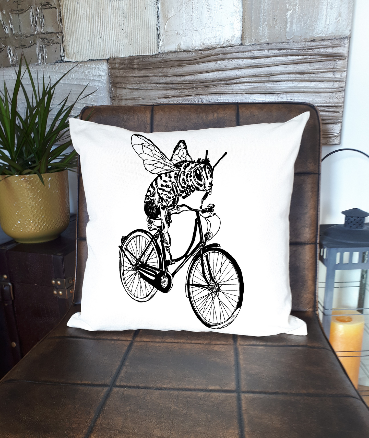 Bee-Cyclette 20 x 20 Cushion Cover