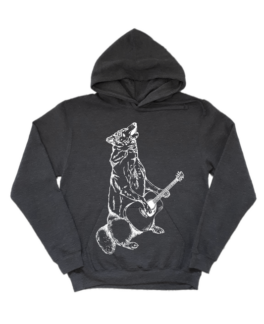 Howling Wolf with Guitar Unisex Fleece Hoodie