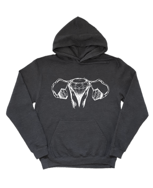 Diamond Uterus and Ovaries Unisex Fleece Hoodie