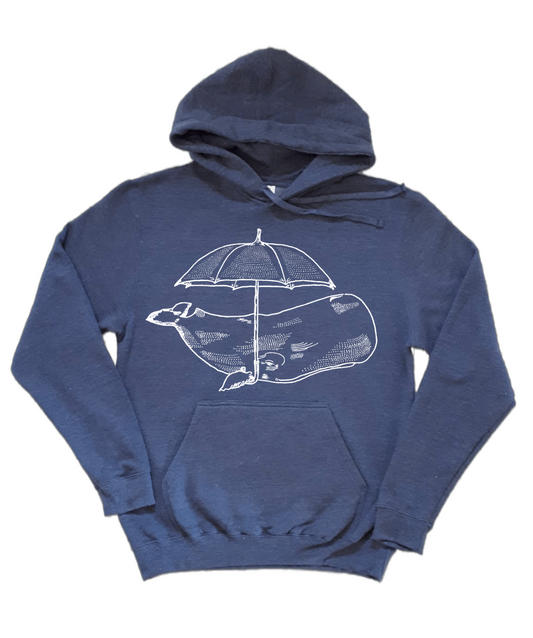 Whale with an Umbrella Unisex Fleece Hoodie