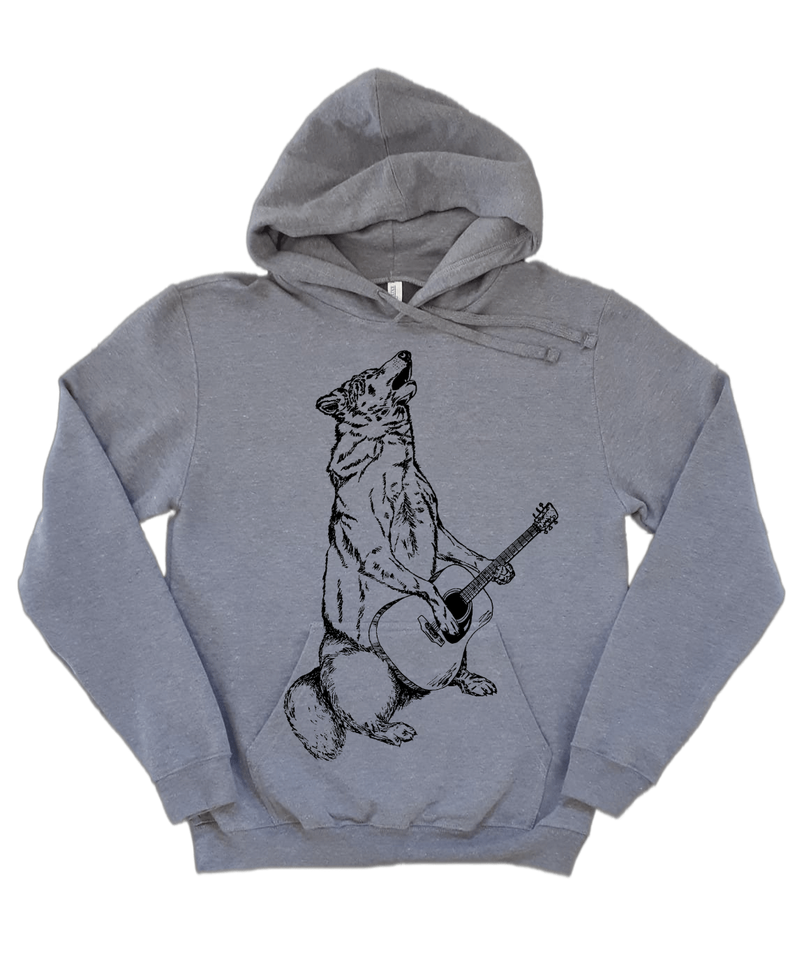 Howling Wolf with Guitar Unisex Fleece Hoodie