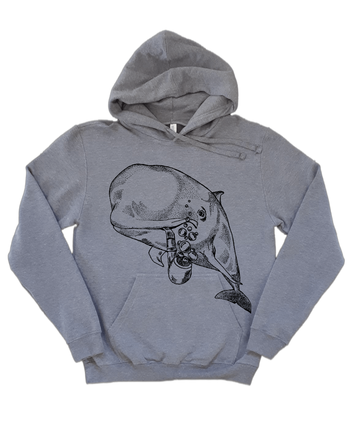 Pilot Whale with a Pipe Unisex Fleece Hoodie