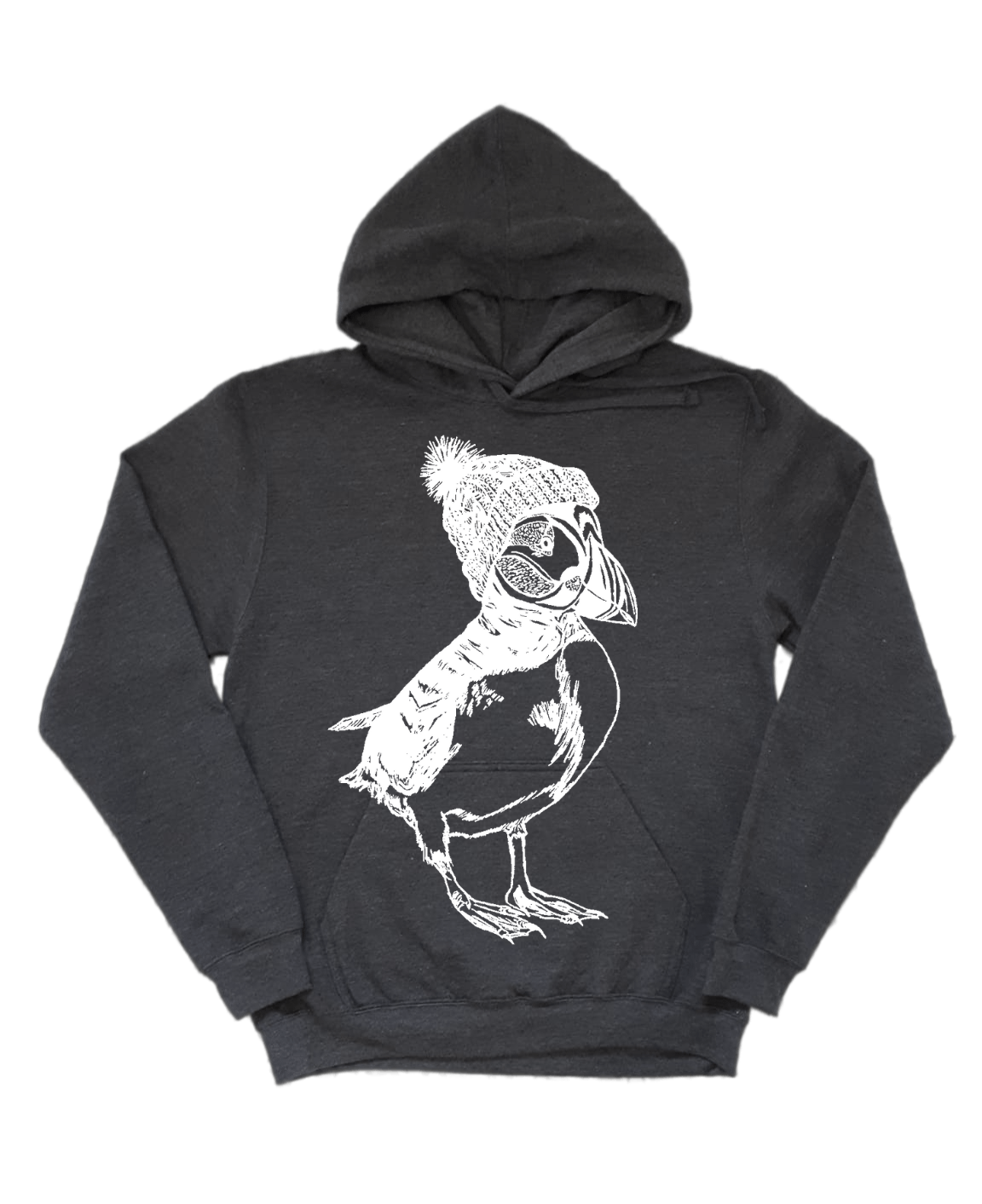 Puffin in a Pom Pom Hat Unisex Fleece Hoodie