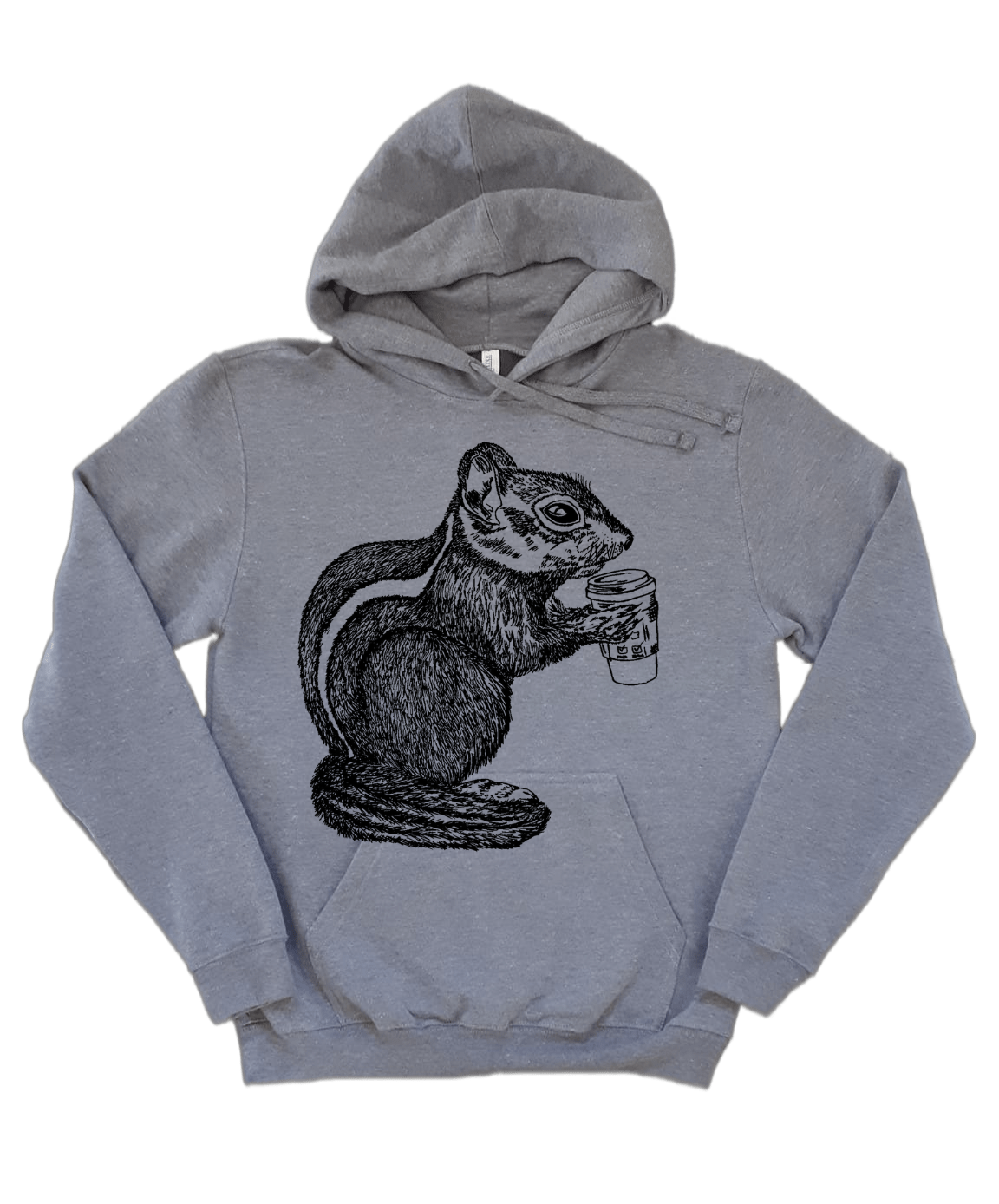 Chipmunk Drinking Coffee Unisex Fleece Hoodie