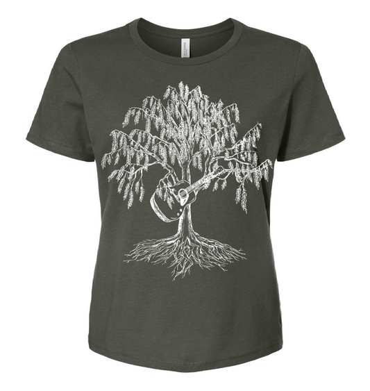Weeping Willow Guitar Ladies Loose Fit T Shirt
