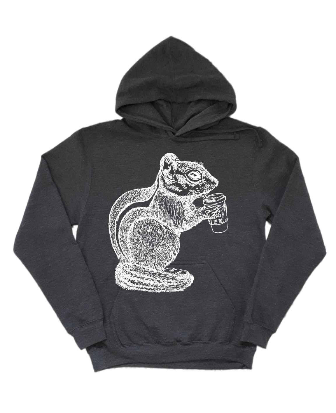 Chipmunk Drinking Coffee Unisex Fleece Hoodie