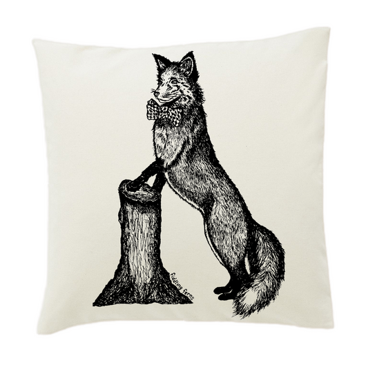 Fox in a Houndstooth Bowtie 20 x 20 Cushion Cover