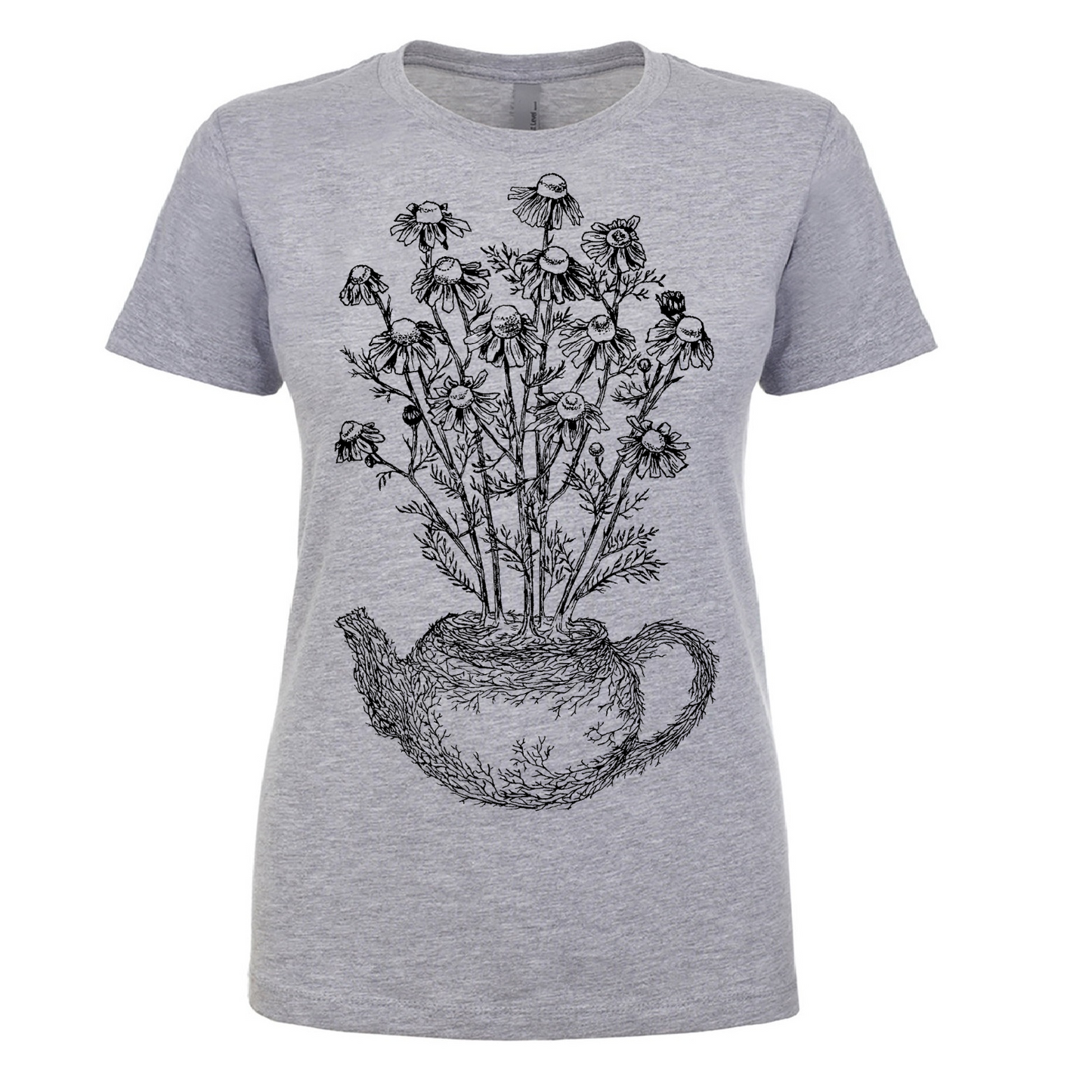 Chamomile Teapot Ladies T Shirt