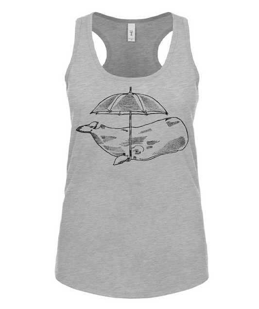 Whale with an Umbrella Ladies Tank Top