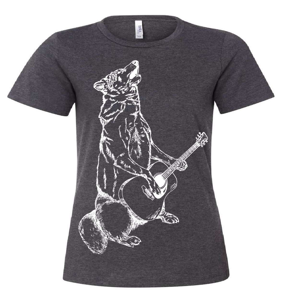 Howling Wolf Playing Guitar Ladies Loose Fit T Shirt