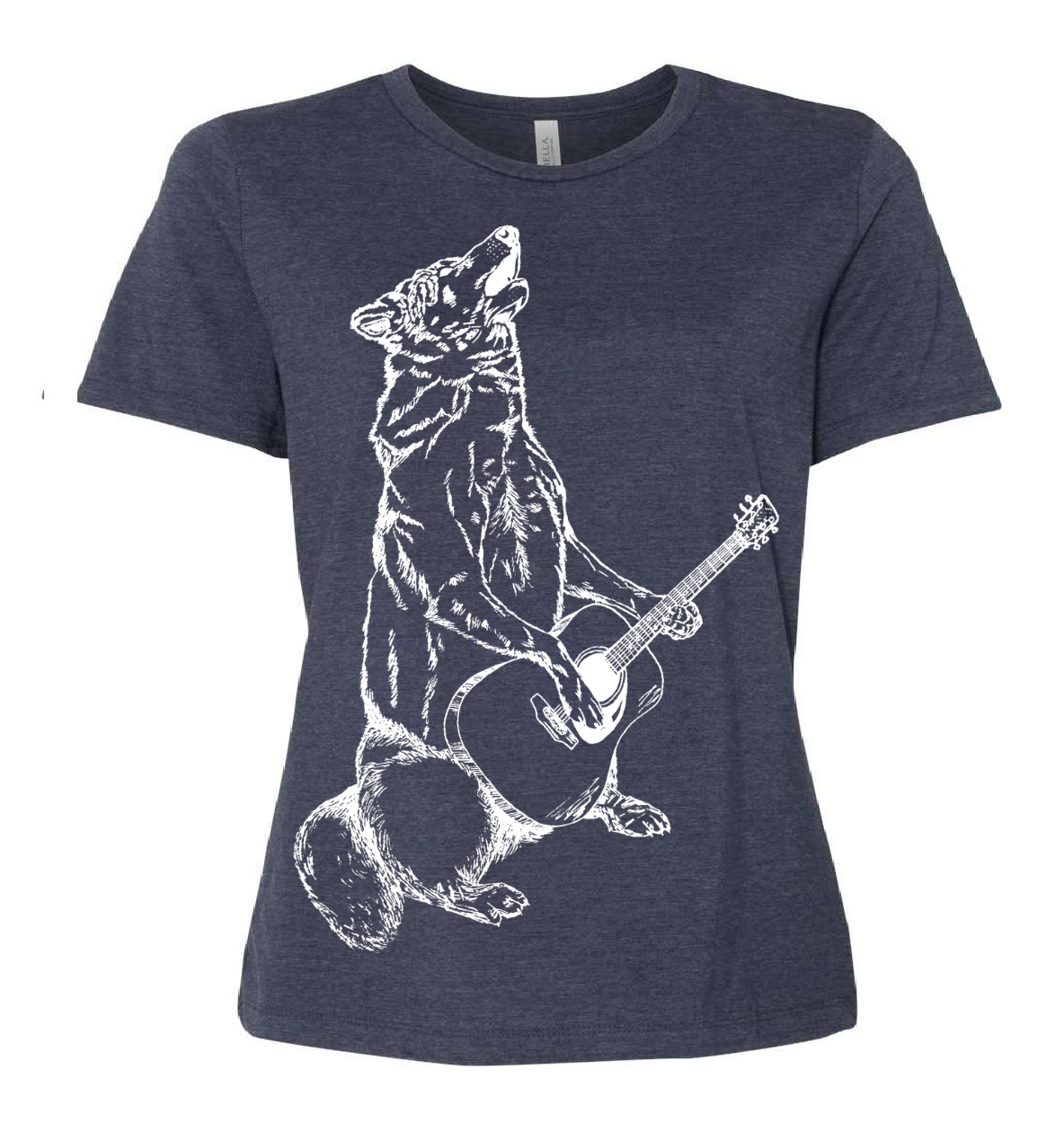Howling Wolf Playing Guitar Ladies Loose Fit T Shirt