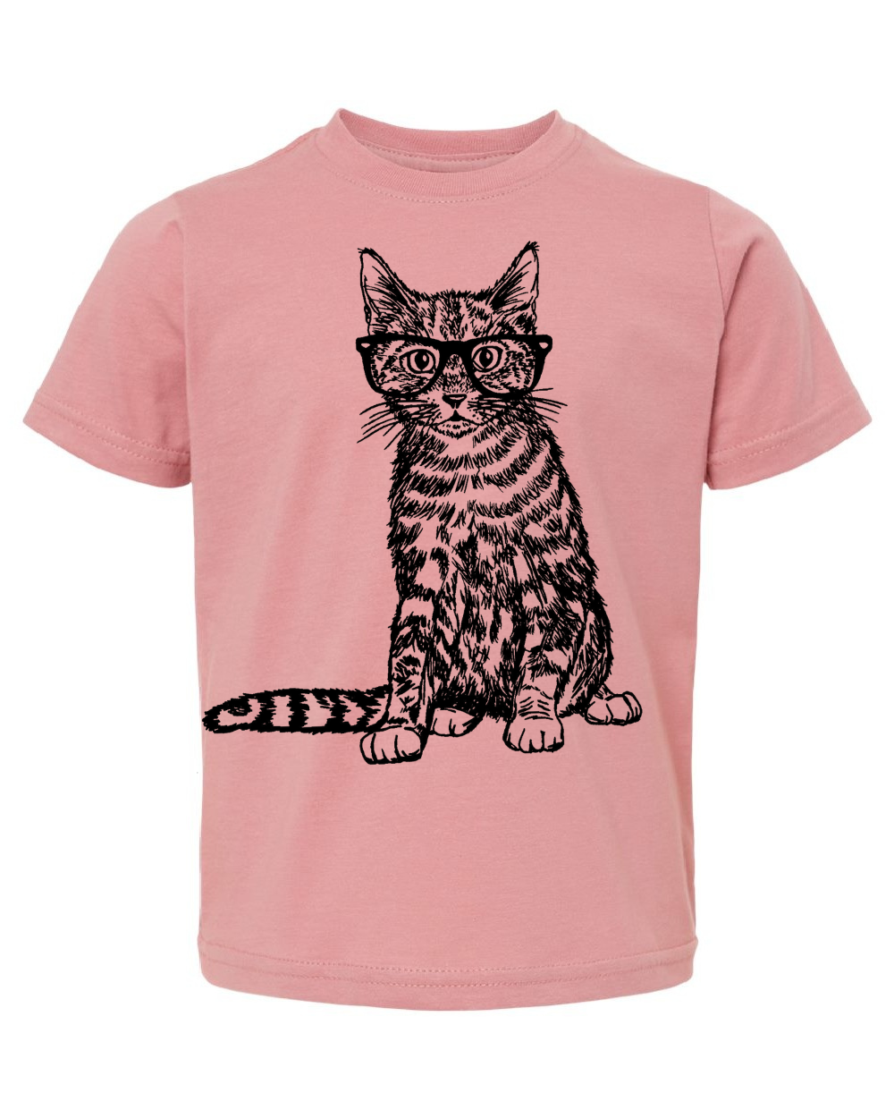 Cat Wearing Glasses Toddler Tee