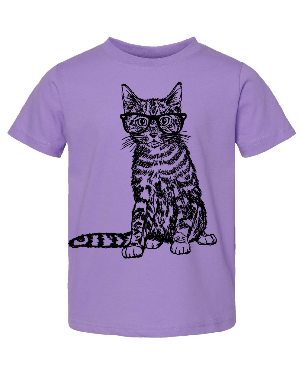 Cat Wearing Glasses Toddler Tee