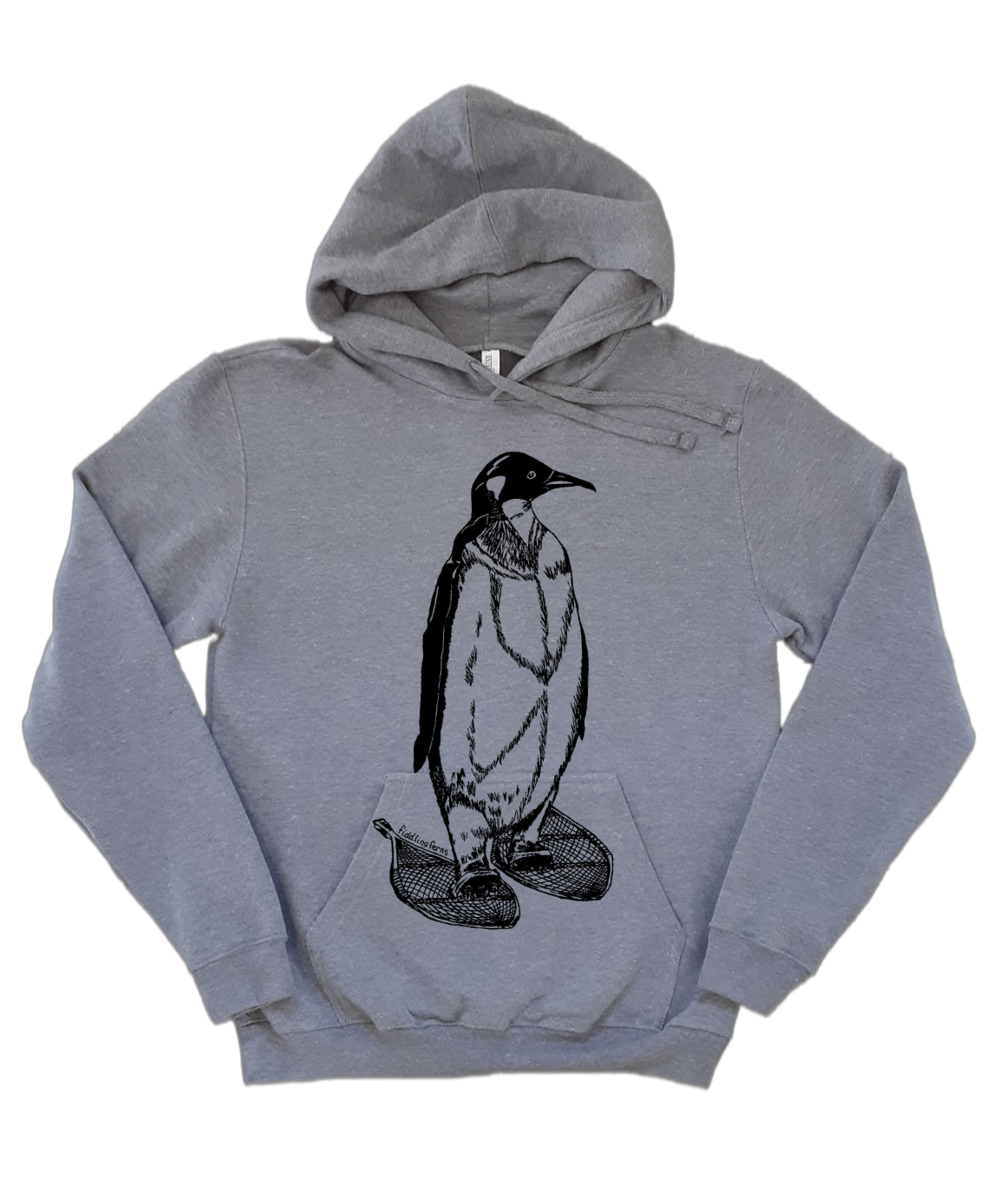 Penguin on Snowshoes Unisex Fleece Hoodie