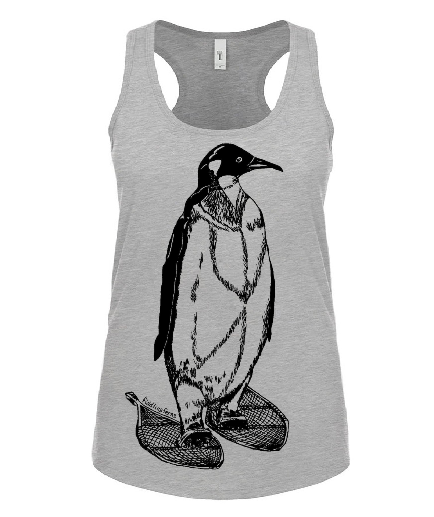 Penguin on Snowshoes Ladies Tank Top