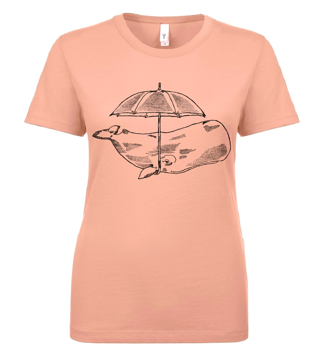 Whale with an Umbrella Ladies T Shirt