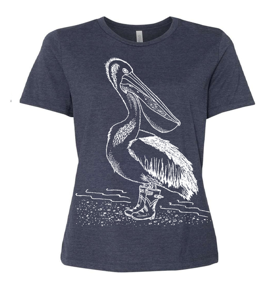 Pelican in Rain Boots Ladies Loose Fit T Shirt