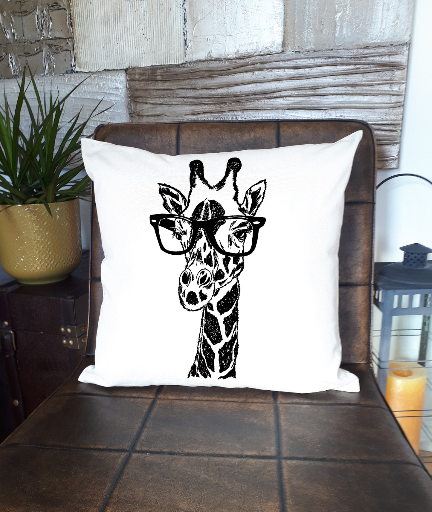 The Original Giraffe with Glasses 20 x 20 Cushion Cover