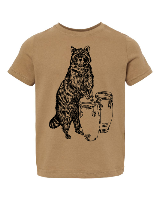Raccoon Drummer Toddler Tee