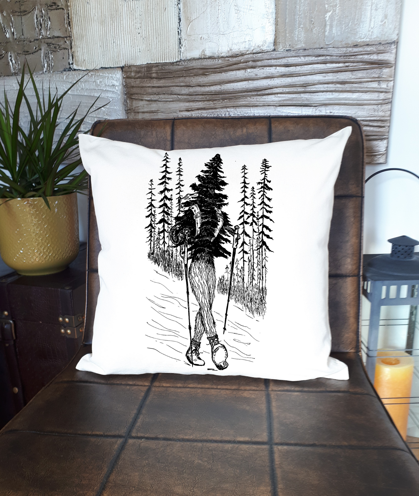 Hiking Tree 20 x 20 Cushion Cover